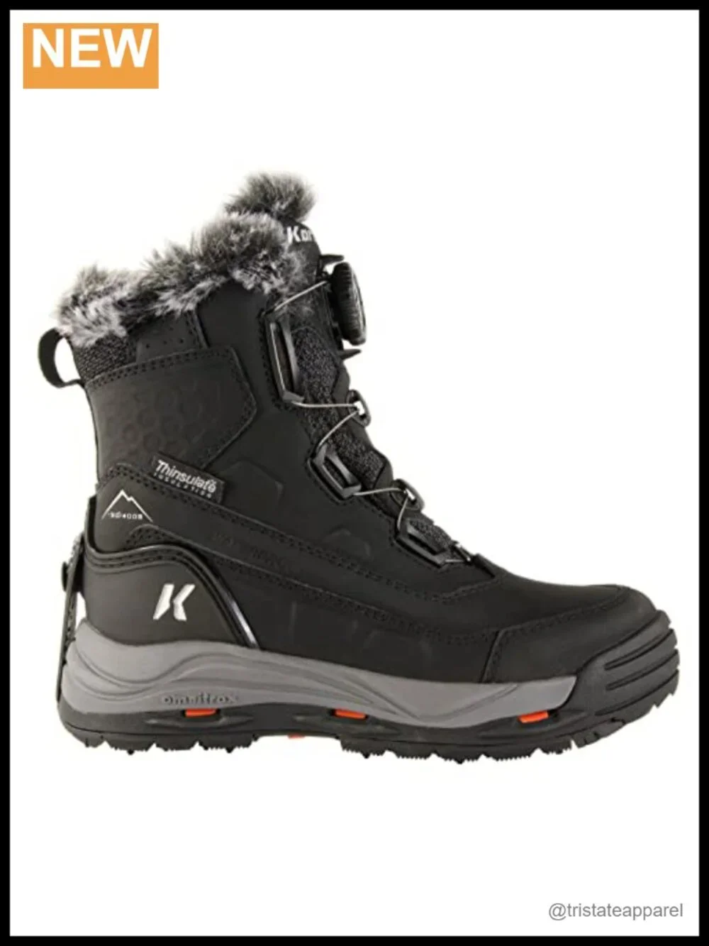 Waterproof Insulated Snow Boots Mid-Calf Winter Lace Up with Interchangeable